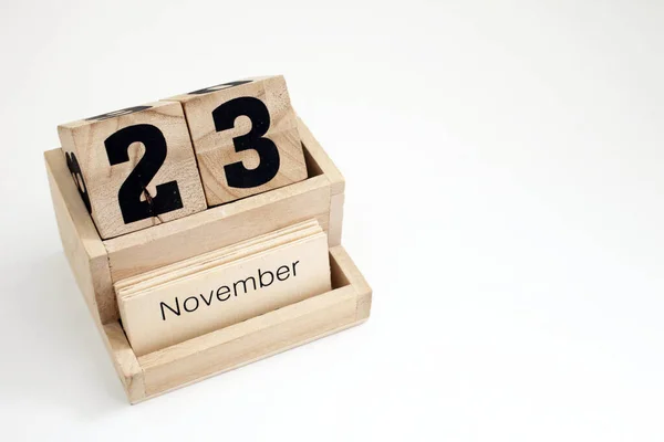 Wooden Perpetual Calendar Showing 23Rd November — Stock Photo, Image