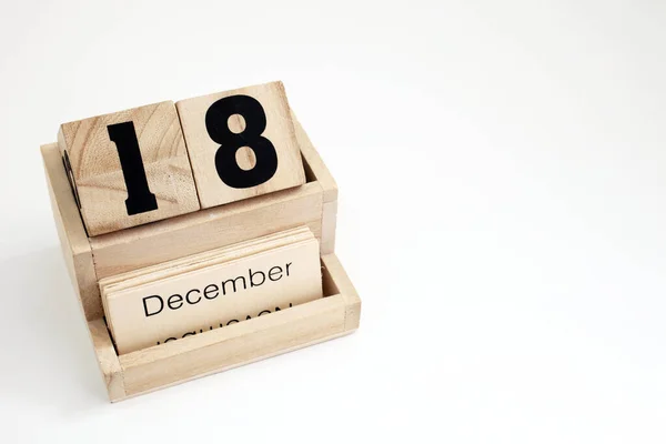 Calendario Perpetuo Madera Que Muestra Diciembre —  Fotos de Stock