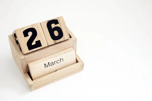 3月26日を示す木造永久暦 — ストック写真
