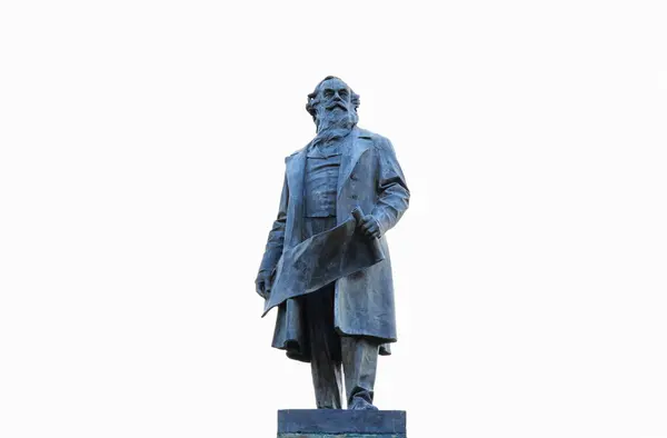 Saltaire, UK 01 10 2024: Sir Titus Salt 'ın heykeli Bradford dışında işçilerinin yaşamlarını iyileştirmek için bir değirmen köyü yarattı. Bölge artık bir unesco dünya mirası sahası..