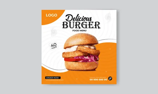 Sosyal medya gıda tasarımı restoran afişi iş tanıtımı şablonu