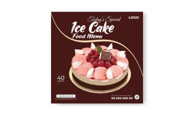 Dondurma sosyal medya dizayn şablonu