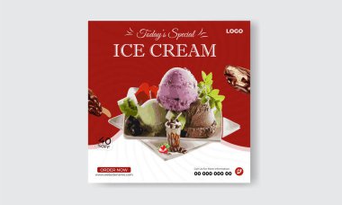 Dondurma sosyal medya dizayn şablonu