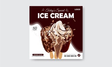 Dondurma sosyal medya dizayn şablonu