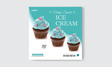 Dondurma sosyal medya dizayn şablonu