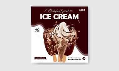 Dondurma sosyal medya dizayn şablonu