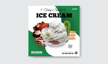 Dondurma sosyal medya dizayn şablonu