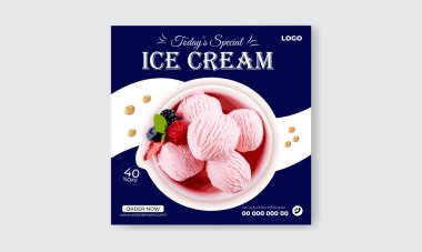 Dondurma sosyal medya dizayn şablonu