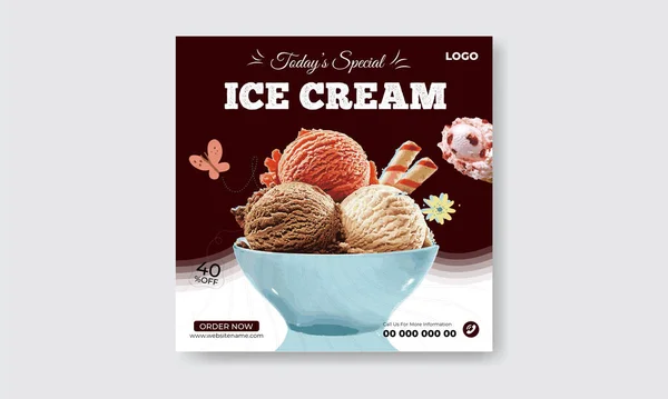 Dondurma sosyal medya dizayn şablonu