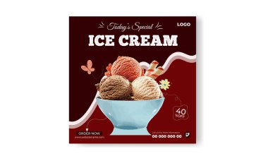Dondurma sosyal medya dizayn şablonu