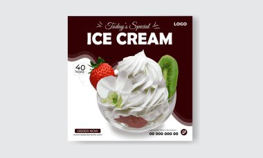 Dondurma sosyal medya dizayn şablonu