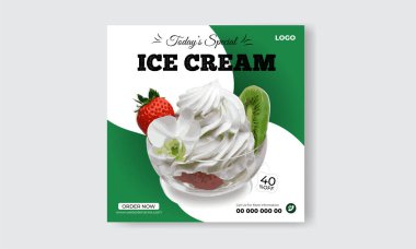 Dondurma sosyal medya dizayn şablonu