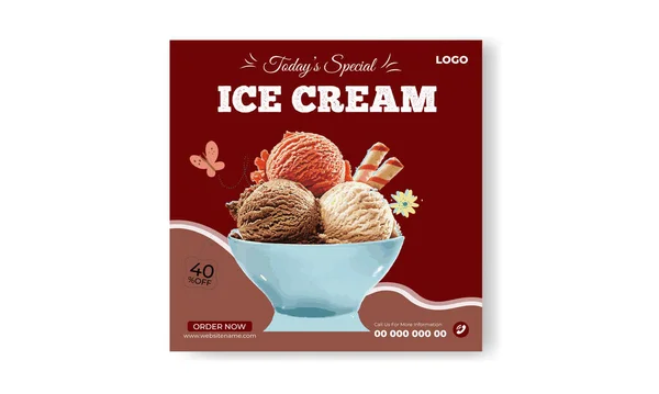 Dondurma sosyal medya dizayn şablonu