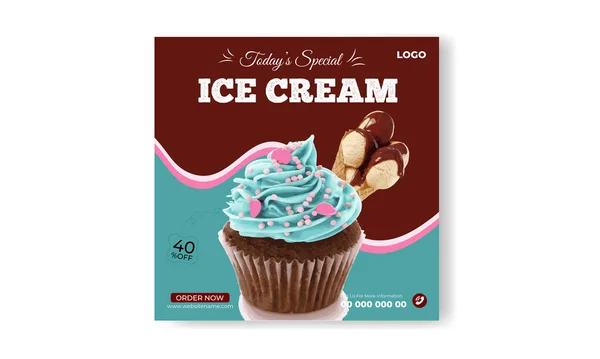 Dondurma sosyal medya dizayn şablonu