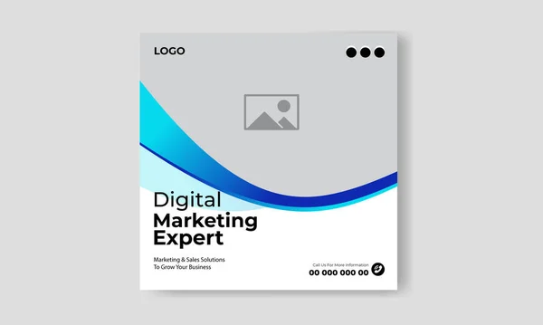Serbest vektör dijital pazarlama ajansı ve kurumsal sosyal medya postası tasarım şablonu