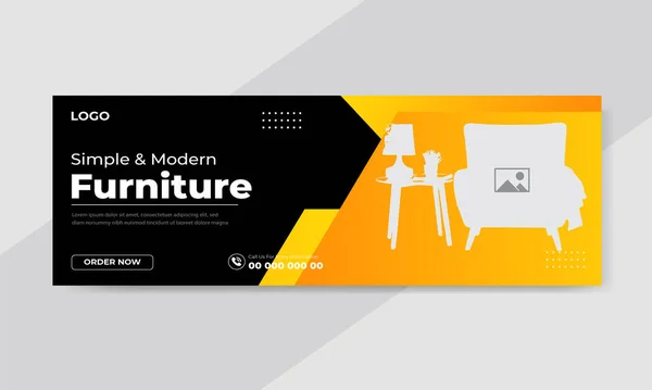 Ücretsiz Vektör Mobilya Satışı Facebook Kapak Tasarımı Şablonu