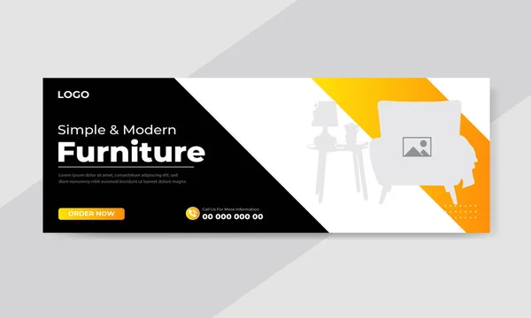 Ücretsiz Vektör Mobilya Satışı Facebook Kapak Tasarımı Şablonu