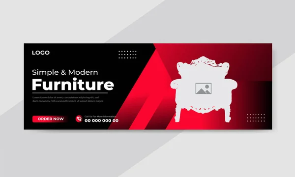 Ücretsiz Vektör Mobilya Satışı Facebook Kapak Tasarımı Şablonu