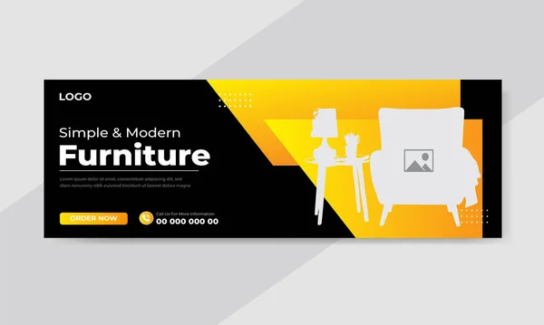 Ücretsiz Vektör Mobilya Satışı Facebook Kapak Tasarımı Şablonu