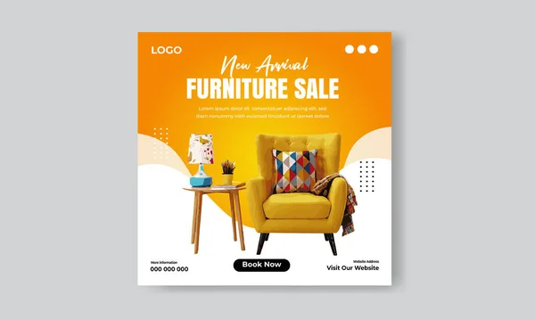 Ücretsiz vektör mobilya satışı sosyal medya ve instagram post tasarım şablonu