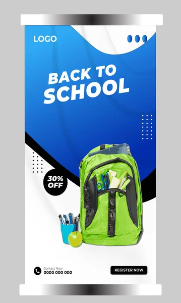 Okul facebook kapağı pankart tasarım şablonu için serbest vektör