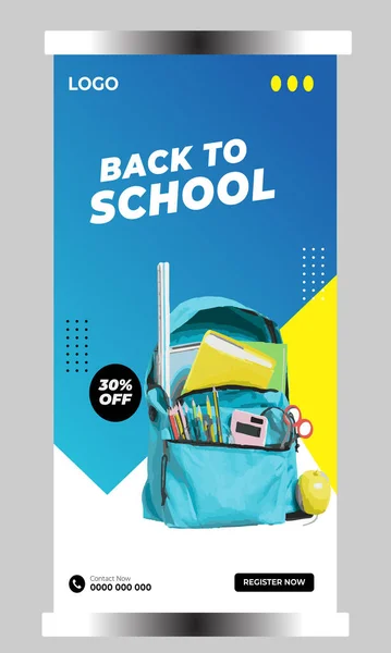 Okul facebook kapağı pankart tasarım şablonu için serbest vektör