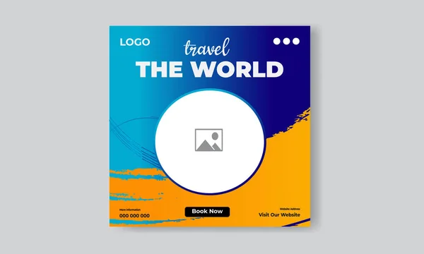 Ücretsiz vektör seyahat acentesi sosyal medya gönderme şablonu