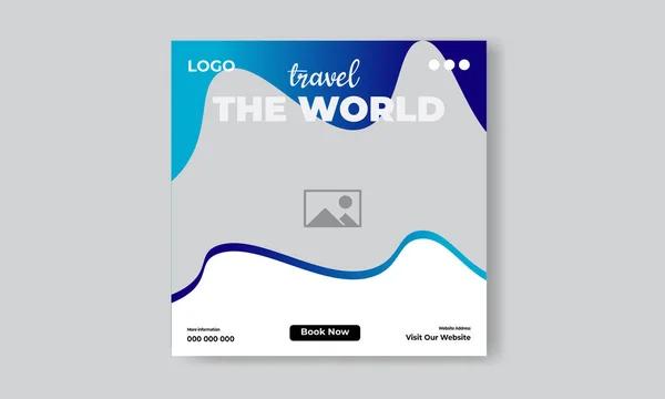 Ücretsiz vektör seyahat acentesi sosyal medya gönderme şablonu