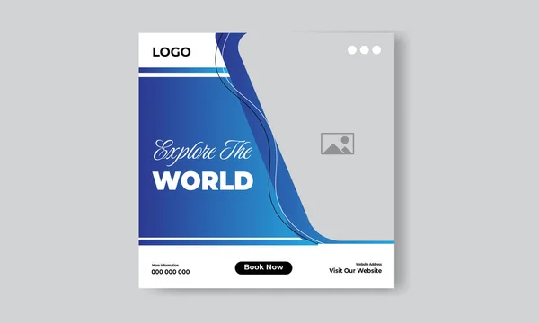 Ücretsiz vektör seyahat acentesi sosyal medya gönderme şablonu