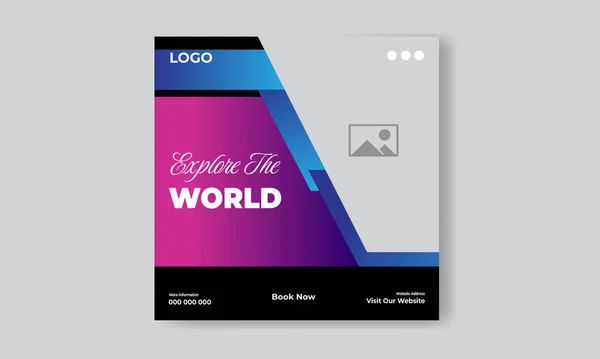 Ücretsiz vektör seyahat acentesi sosyal medya gönderme şablonu