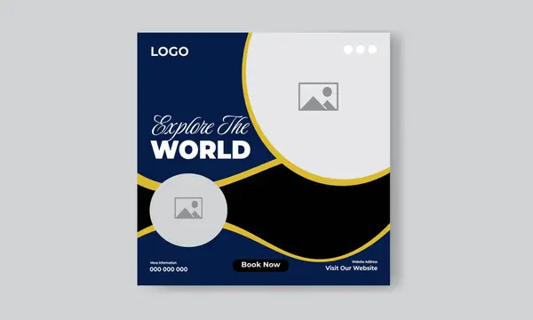 Ücretsiz vektör seyahat acentesi sosyal medya gönderme şablonu