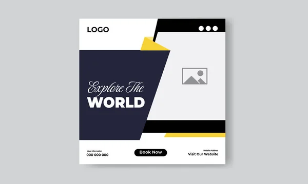 Ücretsiz vektör seyahat acentesi sosyal medya gönderme şablonu