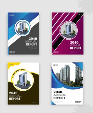 Serbest vektör modern şirket yıllık rapor şablonu