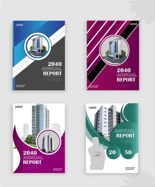 Serbest vektör modern şirket yıllık rapor şablonu