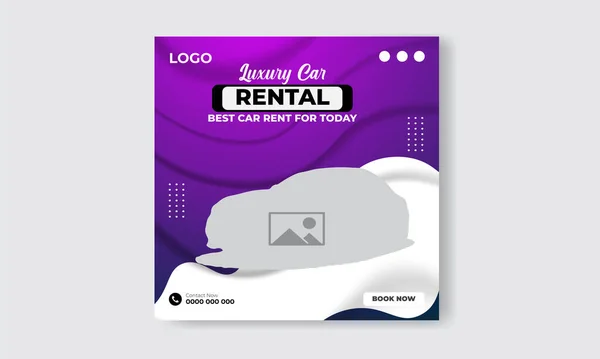 Ücretsiz vektör araba kiralama instagramı sosyal medya post tasarım şablonu