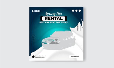 Ücretsiz vektör araba kiralama instagramı sosyal medya post tasarım şablonu