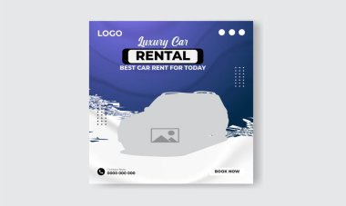 Ücretsiz vektör araba kiralama instagramı sosyal medya post tasarım şablonu
