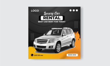Ücretsiz vektör araba kiralama instagramı sosyal medya post tasarım şablonu