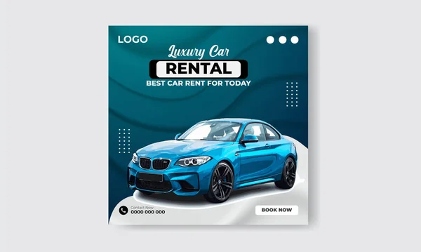 Ücretsiz vektör araba kiralama instagramı sosyal medya post tasarım şablonu
