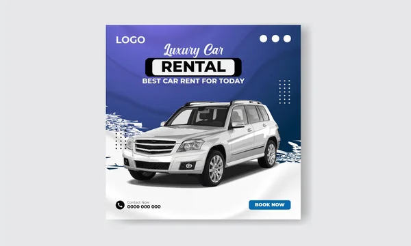 Ücretsiz vektör araba kiralama instagramı sosyal medya post tasarım şablonu