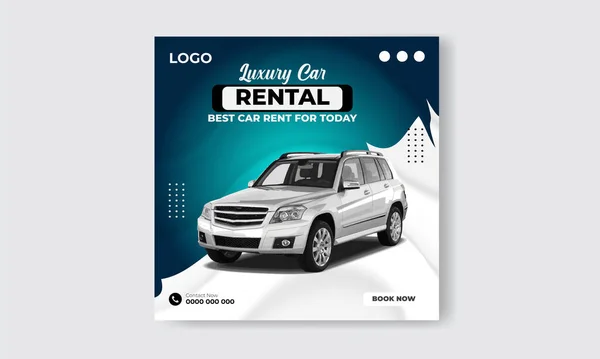Ücretsiz vektör araba kiralama instagramı sosyal medya post tasarım şablonu