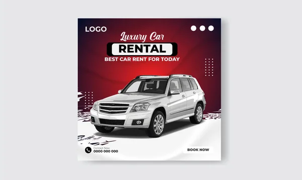 Ücretsiz vektör araba kiralama instagramı sosyal medya post tasarım şablonu