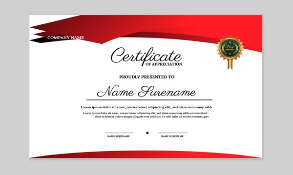 Serbest vektör modern sertifika gradyan zarif tasarım şablonu
