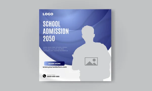 Ücretsiz vektör okulu giriş sosyal medya paylaşımı ve web paneli tasarım şablonu