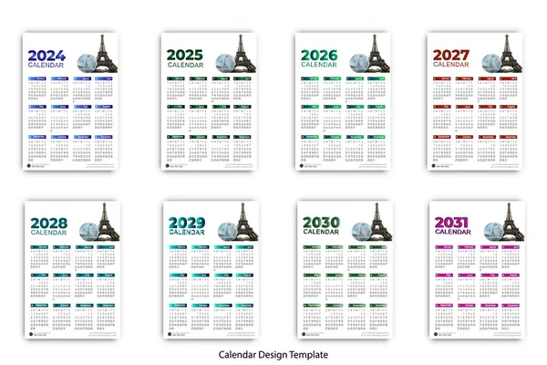 Takvim tasarım şablonu modern biçimdedir