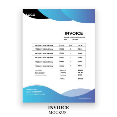 Modern fatura basit tasarım şablonu