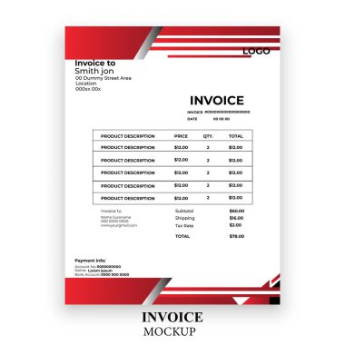 Modern fatura basit tasarım şablonu