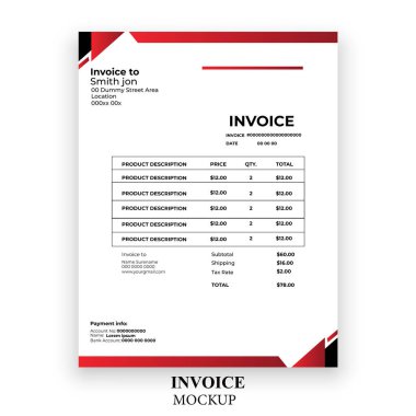 Modern fatura basit tasarım şablonu