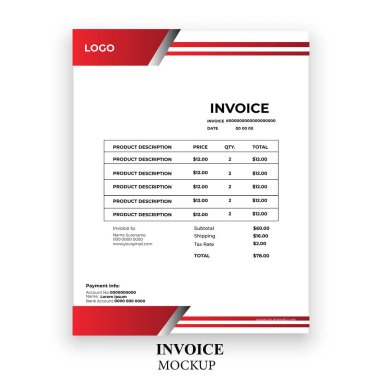 Modern fatura basit tasarım şablonu