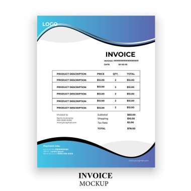 Modern fatura basit tasarım şablonu